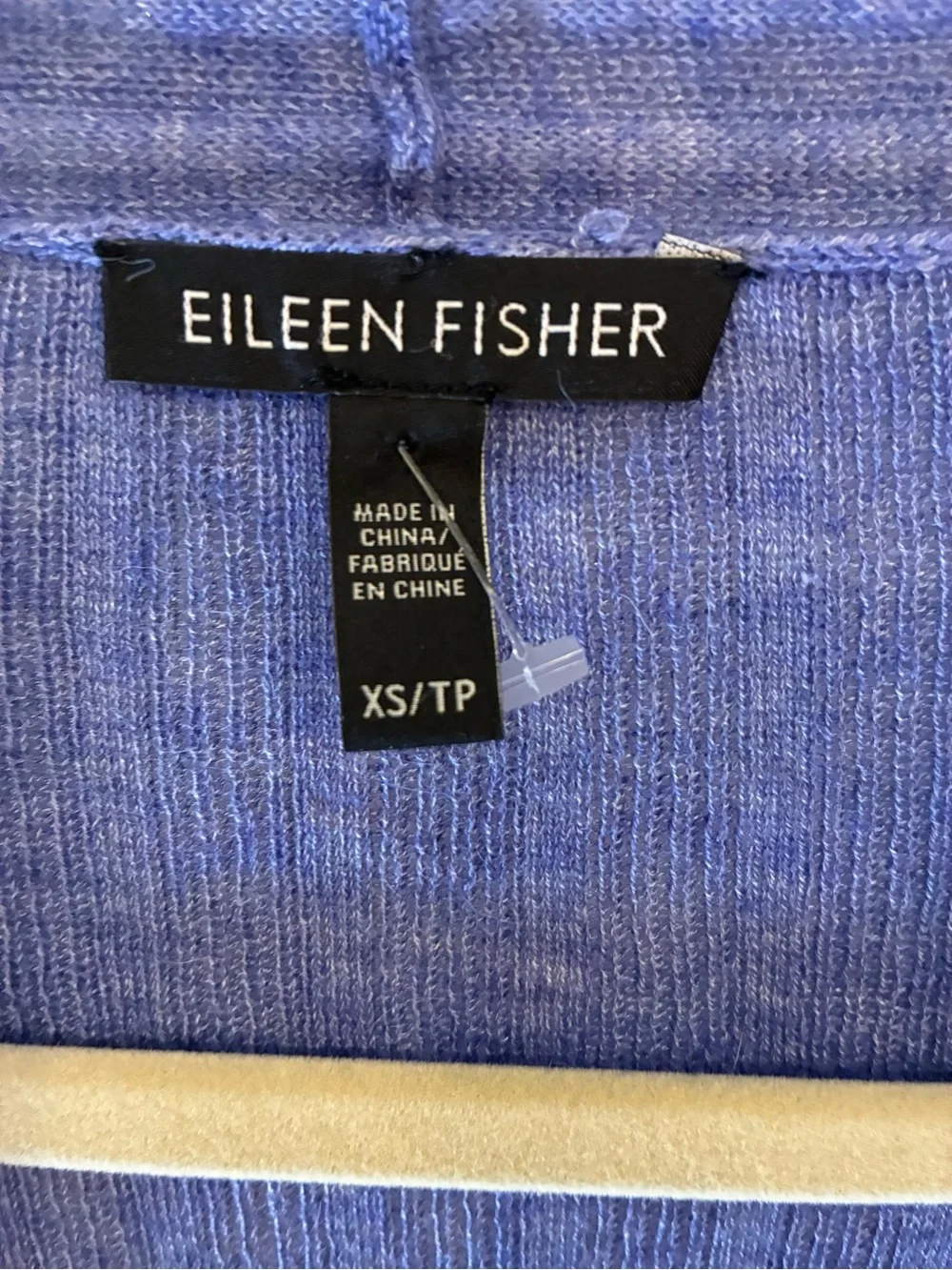 Eileen Fisher Soft Summer Blue Ribbed Open-Front Cardigan XS